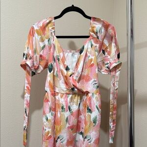 Vibrant Floral Long Sleeve Dress